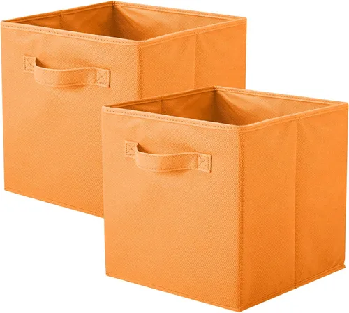 Vista 27 de PowerKing Cubos de almacenamiento plegables con asas, contenedores plegables de tela para estantes de armario, contenedores de almacenamiento