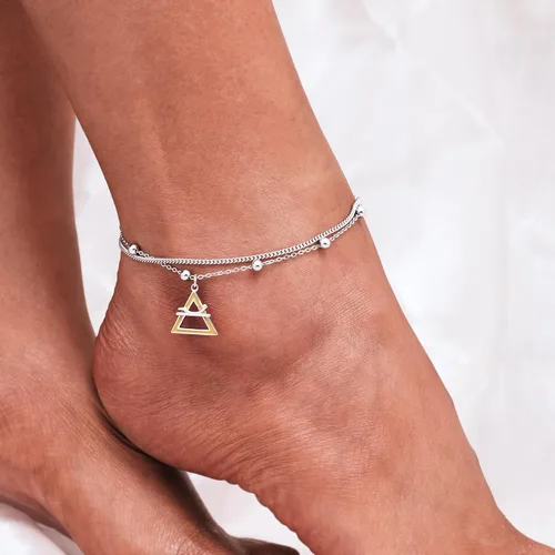 Vista 8 de CHIC & ARTSY Tobilleras de plata de ley S925 para mujer, pulsera de tobillo ajustable multicapa para playa, joyería de verano para mujer, de 10 a 11