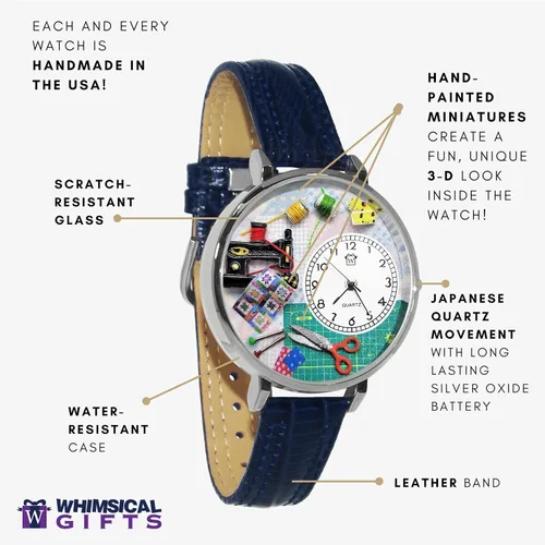 Vista 2 de Whimsical Gifts Colección de relojes de manualidades para mujer, punto de cruz, punto de cruz, diseño de ganchillo, novedad única y divertida, hecho