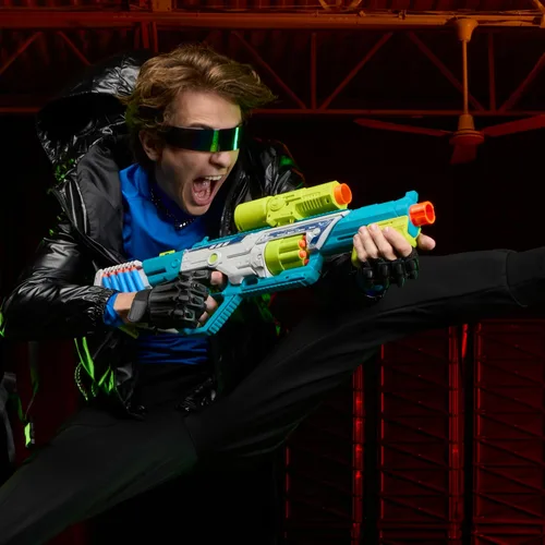 Vista 8 de Nerf Rebel Ops Deadeye Blaster, 24 dardos de espuma Nerf Elite, Shieldstock y accesorios de barril de alcance, juguetes de regalo para niños, a