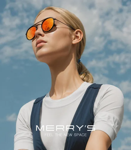 Vista 2 de MERRY'S Gafas de sol polarizadas redondas retro - Gafas de sol unisex de doble puente