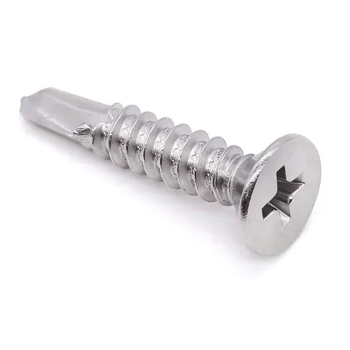 Vista 6 de Glvaner 100 tornillos autoperforantes Phillips #6 x 1 de cabeza plana, acero inoxidable 410, tornillos autoperforantes rápidos de cabeza plana