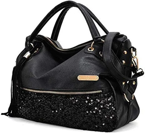 Vista 2 de Cayla Totobag - Bolso de hombro con estampado de leopardo para mujer, bolso grande con borla, Impresión de leopardo