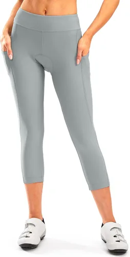 Vista 2 de Pantalones de ciclismo acolchados 4D para mujer, pantalones cortos de ciclismo de cintura alta, capris de bicicleta 34, mallas de ciclismo