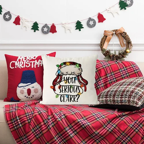 Vista 5 de GAGEC Fundas de almohada de Navidad de 16 x 16 pulgadas, almohadas de vacaciones de Navidad, fundas de almohada de invierno, decoración del hogar