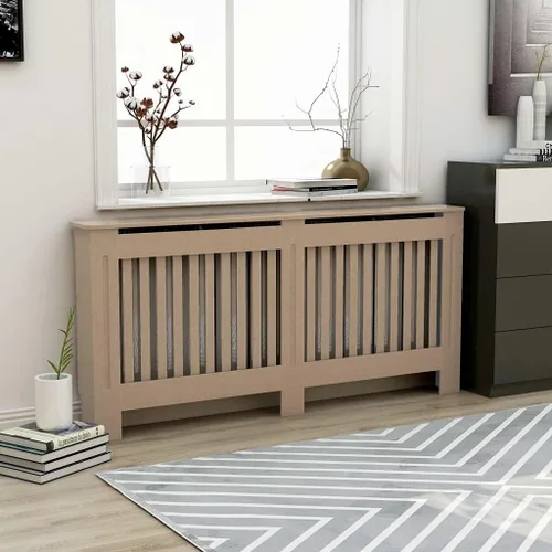 Vista 36 de 2 piezas de MDF para el hogar, calentador de sala de estar, soporte lateral para calefacción, cubierta de radiador, estante de gabinete de Blanco