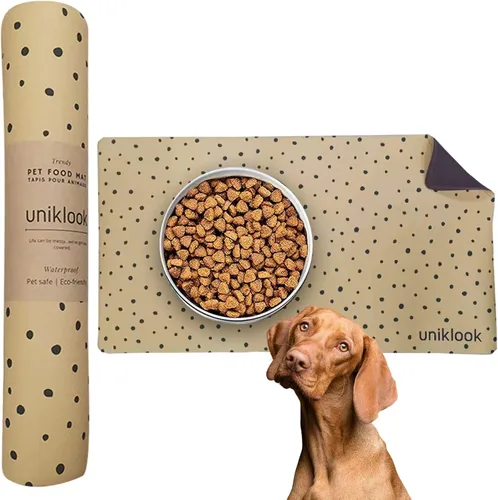 Vista 15 de Mantel individual grande para mascotas, tapete de alimentación para perros y gatos, seguro para mascotas, 28 x 16.5 pulgadas, impermeable, fácil