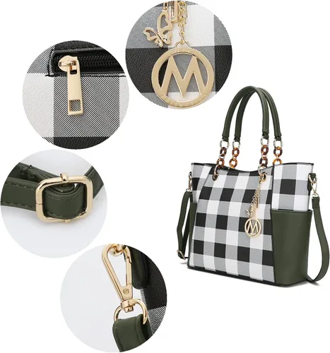 Vista 6 de MKF Collection - Juego de bolsa de mano para mujer, con cartera y asa superior, de piel vegana