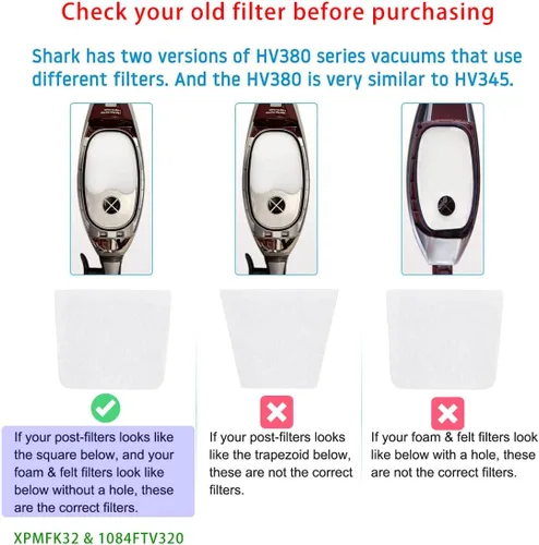 Vista 3 de Kit de filtro de espuma de repuesto para Shark Rocket DuoClean HV380 HV380C HV380W HV381 HV381C HV382 HV384Q UV380 ZS360 ZS360C ZS361C ZS362