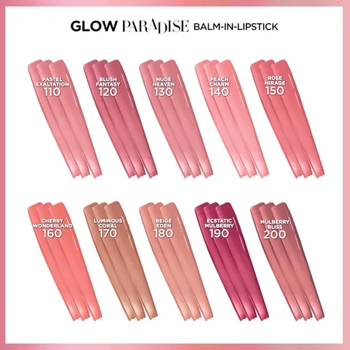 Vista 4 de L'Oreal Paris Glow Paradise - Bálsamo hidratante para pintalabios con extracto de granada, Blush Fantasy, 0.1 Oz