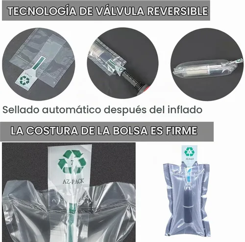 Vista 5 de Miupoo Bolsas de aire de embalaje, bolsa protectora de embalaje de aire inflable de plástico transparente con cojín de bomba gratis, bolsa