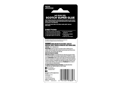 Vista 8 de Scotch Super Glue Gel, 0.07 onzas, paquete de 2, se seca rápidamente con un agarre permanente (AD112)