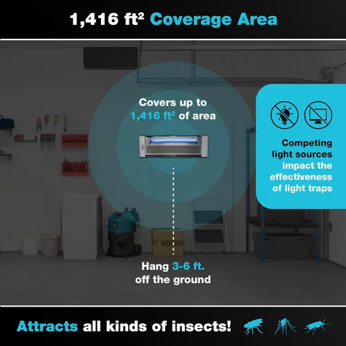 Vista 6 de Catchmaster Vector Plasma One Plata, Trampas de luz UV compactas para moscas para el hogar, trampas para mosquitos para interiores de la casa