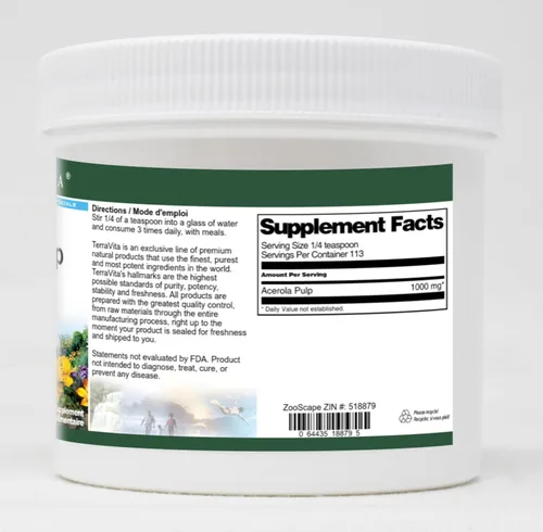 Vista 2 de TerraVita Acerola Pulp Powder (4 oz, ZIN: 518879)
