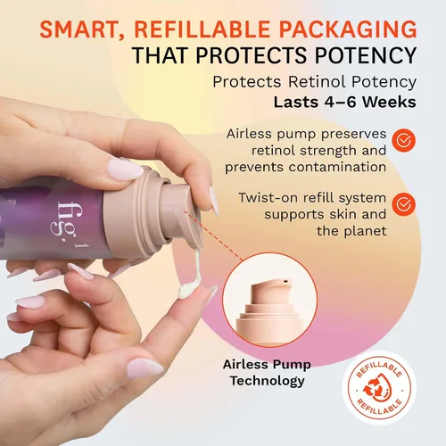 Vista 5 de Fig.1 Crema de noche Retinol Hidratante facial con retinol y escualano Crema de noche para mujeres con piel sensible Reducción de arrugas