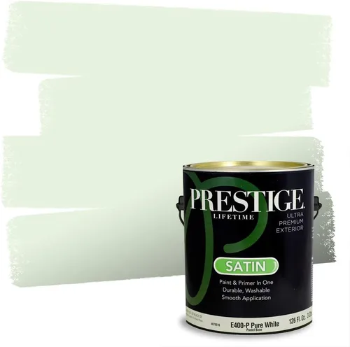 Vista 113 de PRESTIGE Pintura exterior e imprimación en uno, aloe, plano, 1 galón