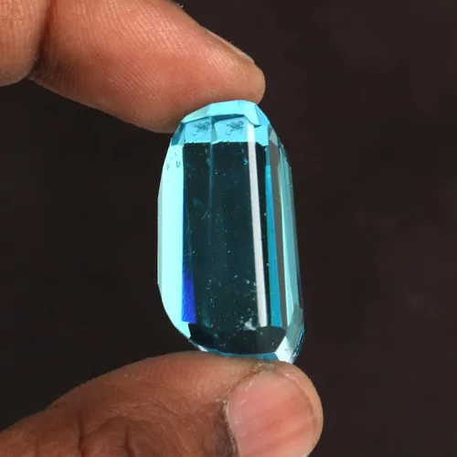 Vista 4 de REAL-GEMS Piedra preciosa suelta de la forma de la mezcla del topacio azul suizo del corte brillante perfecta para la fabricación de la joyería