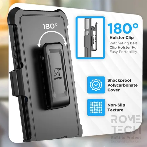 Vista 3 de Funda diseñada para Apple iPhone 15 (2023) con clip para cinturón compatible con cargadores Magsafe - Funda de doble capa a prueba de golpes