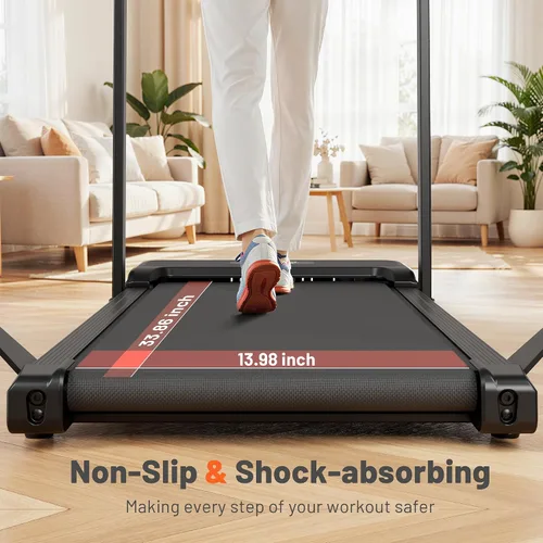 Vista 7 de Walking Pad Treadmill for Seniors with Handrails - Treadmills with Incline for Seniors at Home, Recovery Walking Machine with Remote Control, LED