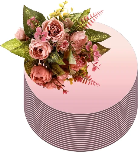 Vista 9 de Thyle 12 Piezas de Espejos Redondos de Acrílico de 10 Pulgadas para Centros de Mesa, Espejos Circulares para Velas, Placas para Pared, Centros