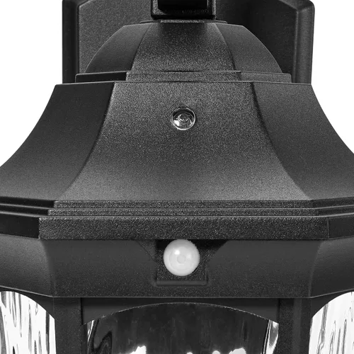 Vista 8 de Maxxima Luz LED de pared con sensor de movimiento para exteriores, 3 modos de iluminación, sensor de atardecer a amanecer, negro con vidrio de agua