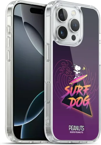 Vista 51 de Head Case Designs Funda de gel suave con licencia oficial de Peanuts Tropical Surf Snoopy Aloha Disco compatible con Apple iPhone 13 Mini Surf