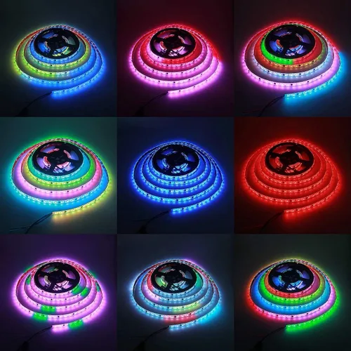 Vista 5 de ALITOVE WS2811 Dream Color RGB - Tira de luces LED Bluetooth, control de aplicación Bluetooth, tira de luz LED direccionable de 300 LED de 16.4 pies