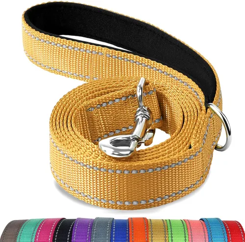 Vista 18 de Joytale - Correa reflectante de doble cara para perro, 6, 5 y 4 pies, resistente de nailon, asa acolchada, para pasear perros pequeños y medianos