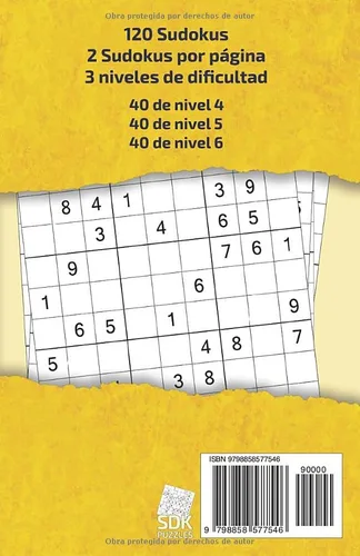 Vista 2 de 120 Sudokus Tamaño bolsillo Nivel Intermedio Niveles 4 al 6 (Spanish Edition)