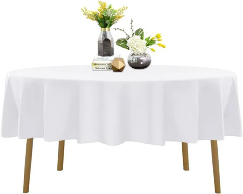 Vista 67 de Mantel de poliéster lavable de 132 pulgadas, resistente a las manchas y a las arrugas, mantel decorativo para mesa de comedor, fiestas de bufé