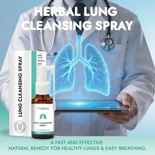 Vista 2 de Vitalora - Spray limpiador pulmonar, spray limpiador pulmonar a base de hierbas, 1.0 fl oz