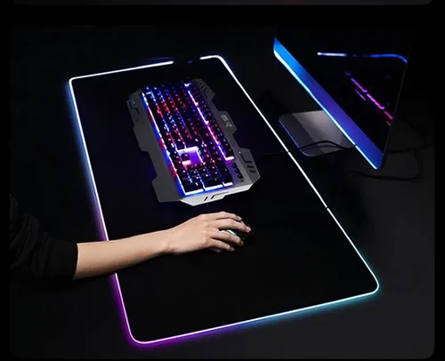 Vista 5 de ZGMJ Sailor Moon Landscape - Alfombrilla de mouse LED para juegos con diseño de paisaje para jugadores alfombrilla de mouse brillante y fresca 315 x