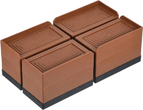 Vista 12 de uxcell Elevadores de muebles de 1.5 pulgadas, 4 piezas de elevadores cuadrados ajustables para sofá para extensor, para cama, escritorio, sofá, Beige
