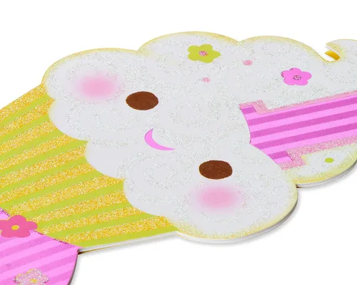 Vista 5 de American Greetings Tarjeta de primer cumpleaños para niña (cupcake)