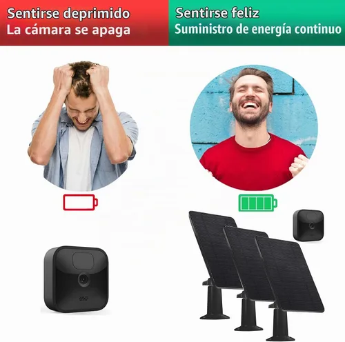 Vista 2 de Paquete de 3 cargadores de panel solar compatibles con Blink Outdoor 4 (4ª generación)/(3ª generación) y Blink XT2/XT, IP66 resistente a