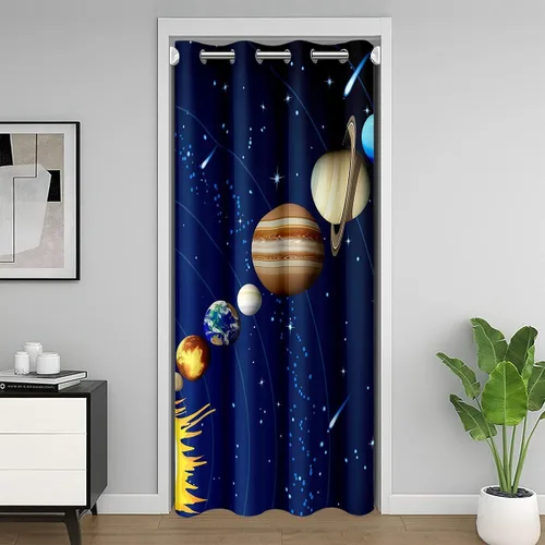 Vista 7 de Erosebridal Cortina de puerta de teñido anudado, cortina opaca bohemia, cortina exótica abstracta en espiral, elegante cortina hippie para puerta