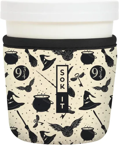 Vista 41 de Sok It IceCreamSok - Funda de neopreno aislada (flores abstractas, pintas de helado cónicas)