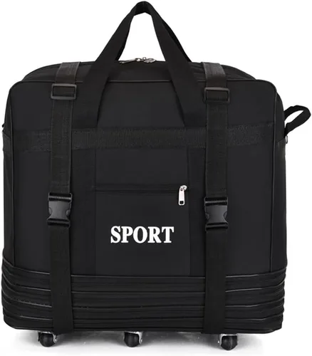 Vista 7 de Bolsa de viaje Oxford expandible extra grande con ruedas, impermeable, ligera, plegable, maleta, Entramado, Equipaje extensible central rígido