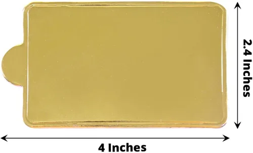 Vista 3 de Efavormart - Paquete de 50 bandejas de papel rectangulares doradas para postres, tableros para tartas, 2.4 x 4 pulgadas
