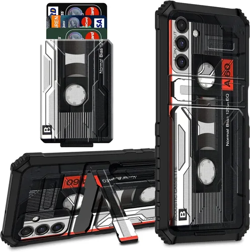 Vista 20 de Funda protectora de TPU suave para Samsung Galaxy A03S con soporte para tarjeta de crédito y soporte de doble capa de policarbonato duro de TPU