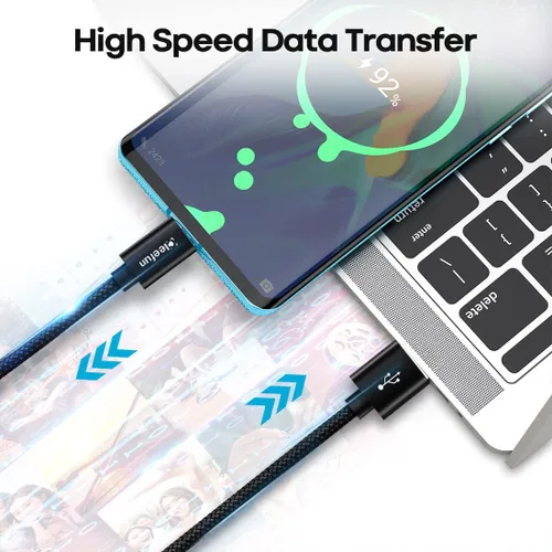 Vista 4 de CLEEFUN Cable largo USB C de 15 pies, cable de carga USB a USB-C, cable de carga tipo C de 15 pies para iPhone 17, 16, 15, serie Samsung Galaxy
