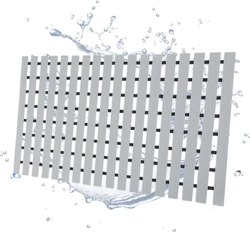 Vista 6 de SHIMOYAMA Tapete de ducha, tapete antideslizante para bañera con diseño antideslizante de doble cara, 26 x 17 pulgadas, tapete de ducha absorbente