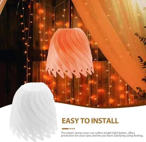 Vista 5 de Pantalla de lámpara de plástico para mesa y suelo, pantalla pequeña para dormitorio, sala de estar