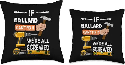 Vista 3 de Funny if Ballard can't fix it no one can handyman carpenter Throw Pillow