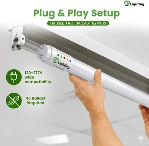 Vista 5 de Bombillas LED T8 de 4 pies, respaldo de batería de emergencia, juego de 5 unidades Reemplazo de tubo fluorescente, 5X CCT sintonizable 2700K a