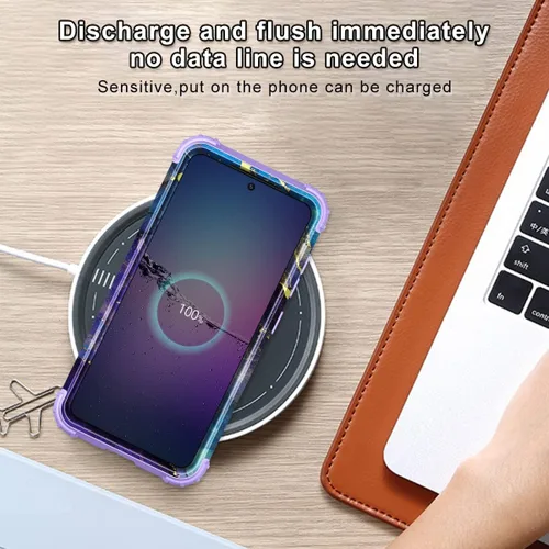 Vista 5 de Rancase Funda para Galaxy S21 Plus 5G, tres capas de protección resistente a prueba de golpes de plástico duro + funda protectora de goma