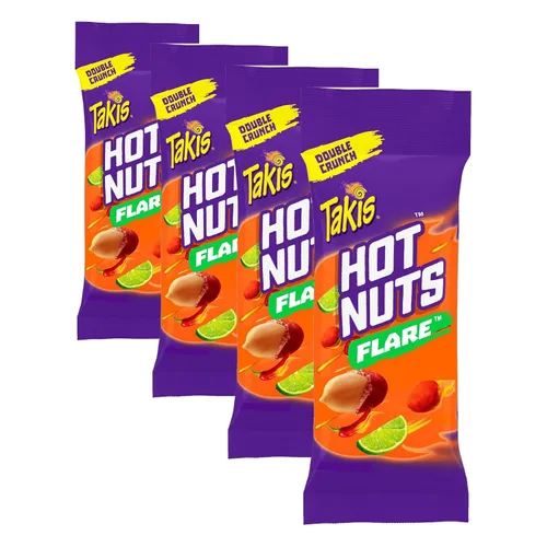 Vista 9 de Takis Hot Nuts Flare - Cacahuetes dobles crujientes, chile y lima, cacahuetes con sabor artificial, bolsa de 3.2 onzas