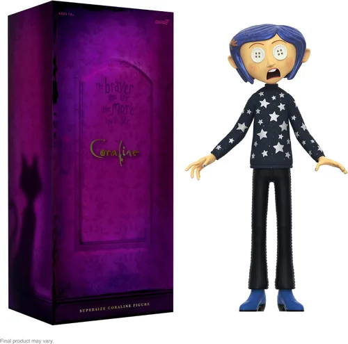 Vista 9 de Super7 Supersize Coraline - Figura de acción de Coraline de 16 pulgadas con ropa de tela, coleccionables de películas clásicas y juguetes retro