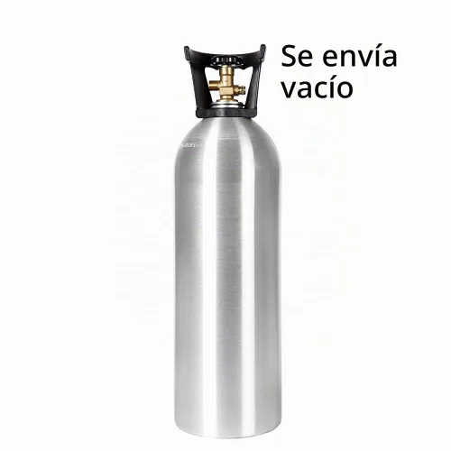 Vista 4 de Nuevo cilindro de CO2 de aluminio de 20 libras con tubo de sifón y mango con válvula CGA320 instalada