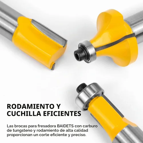 Vista 8 de Juego de brocas de router de 1/2 pulgada de vástago - BAIDETS Kit profesional de 70 piezas de brocas de carburo de 1/2 pulgada para carpintería